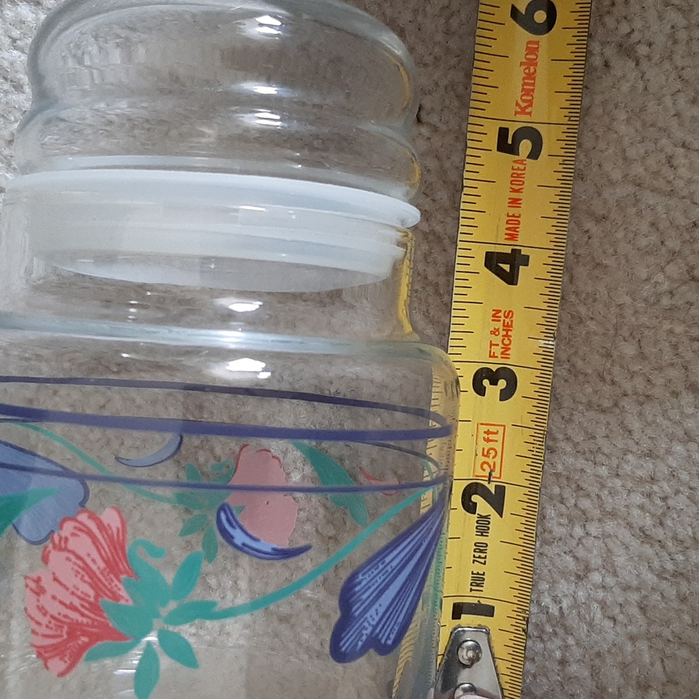 Lenox Poppies On Blue Floral Glass Storage Jars - Picture 4 of 4